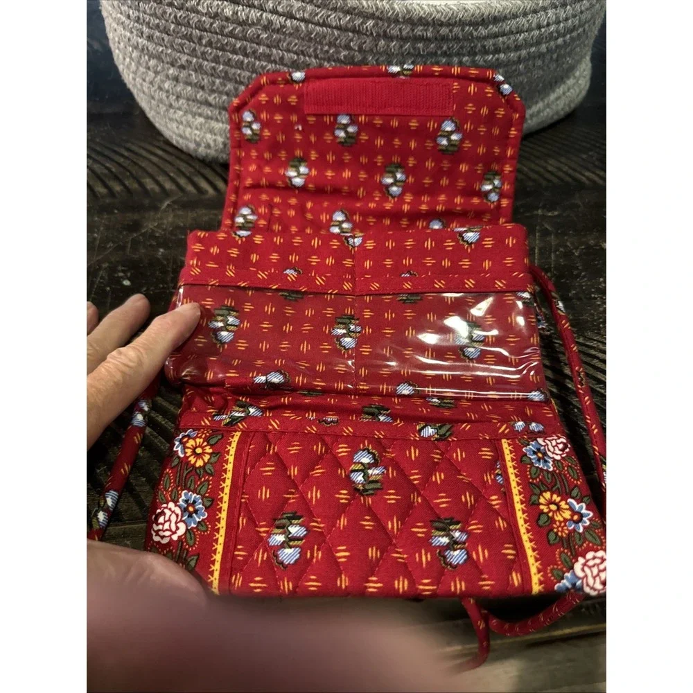Vintage Vera Bradley 90's Provincial Red Crossbody/Tri Fold Wallet - NICE!